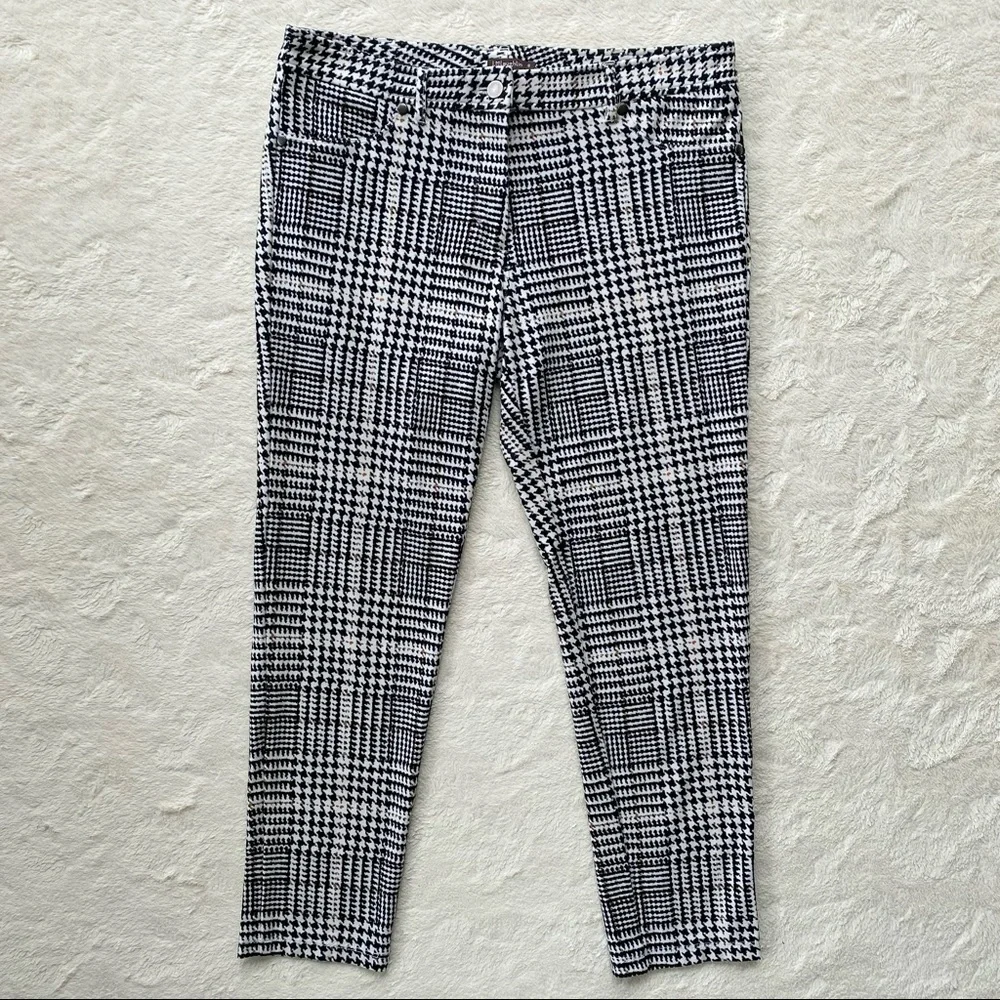 J.McLaughlin Becca houndstooth Glen Plaid leggings pants size 8